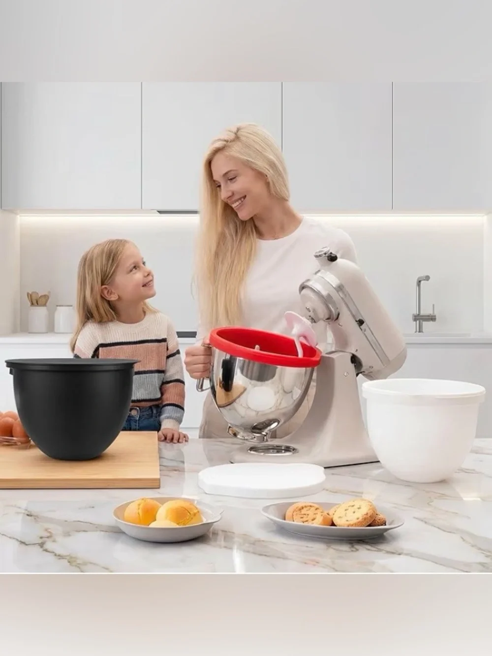 3pk Silicone Bowl Liners w/lids for 4.5-5 Qt KitchenAid Mixers. Sealed Package
